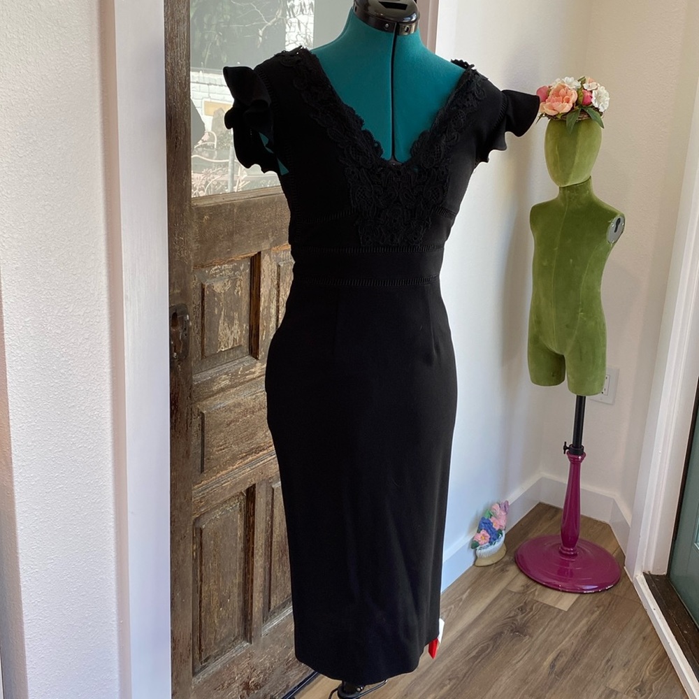 NWT Rebecca Taylor dress black size 0